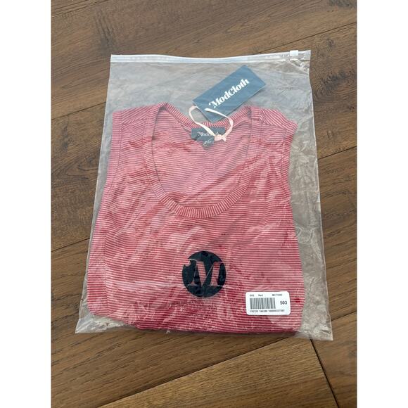 ModCloth Striped Scoop Neck Knotted Moxie Knit Tank Top Red Womens Sz XXS NWT - Picture 3 of 9